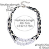 Alloy Clavicle Chain With Heart Shape Pendant Electroplated Leopard Print For Women