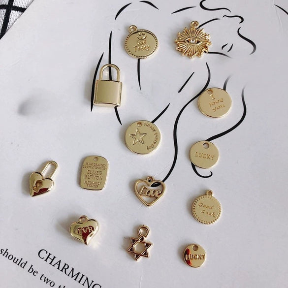 Alloy Colorpreserving Goldfilled Heart Star Pendant Jewelry Accessories Handmade With Electroplating