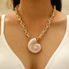 Alloy Conch Animal Zodiac Retro Exaggerated Female Pendant Necklace