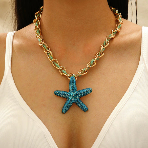 Alloy Conch Animal Zodiac Retro Exaggerated Female Pendant Necklace