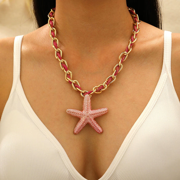 Alloy Conch Animal Zodiac Retro Exaggerated Female Pendant Necklace