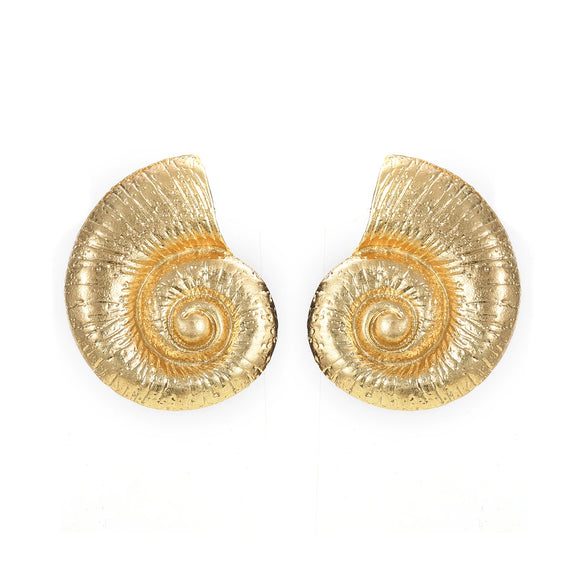 Alloy Conch Earrings Geometric Style Electroplating For Women