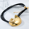 Alloy Conch Necklace Women's Fashionable Metal Pendant With Animal Geometric Style Electroplated