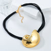 Alloy Conch Necklace Women's Fashionable Metal Pendant With Animal Geometric Style Electroplated