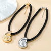 Alloy Conch Pendant Necklace For Women Black Rope Snake Bone Chain Electroplated Geometric Pattern Animal Style