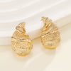 Alloy Conch Shape Earrings With Spiral And Animal Zodiac Pattern Electroplated For Women