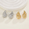 Alloy Conch Shape Earrings With Spiral And Animal Zodiac Pattern Electroplated For Women