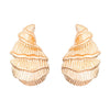 Alloy Conch Shape Earrings With Spiral And Animal Zodiac Pattern Electroplated For Women