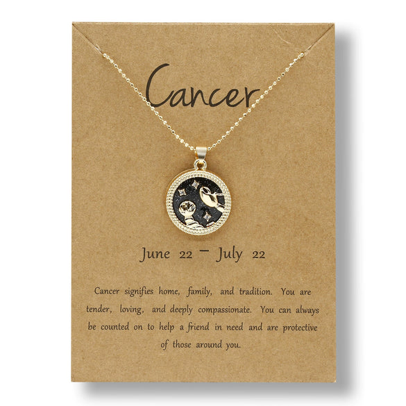 Alloy Constellation Pendant O Chain Necklace With Electroplated Finish Unisex Fashion Jewelry For Couples And Best Friends