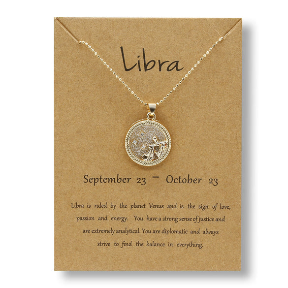 Alloy Constellation Pendant O Chain Necklace With Electroplated Finish Unisex Fashion Jewelry For Couples And Best Friends