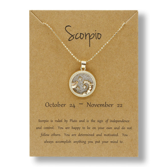 Alloy Constellation Pendant O Chain Necklace With Electroplated Finish Unisex Fashion Jewelry For Couples And Best Friends