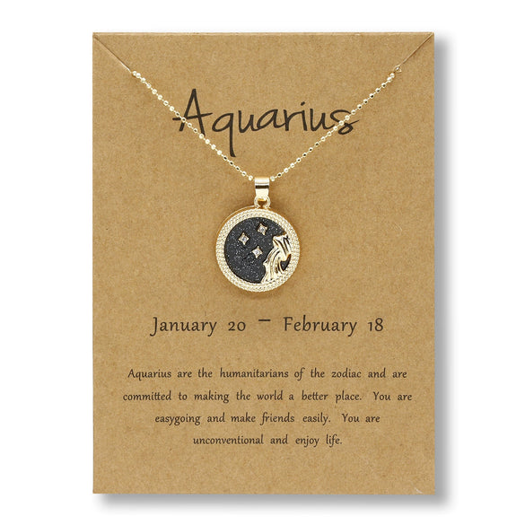 Alloy Constellation Pendant O Chain Necklace With Electroplated Finish Unisex Fashion Jewelry For Couples And Best Friends