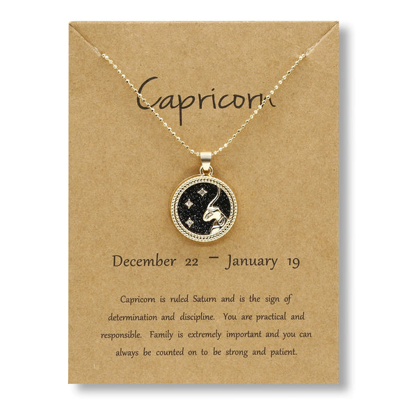 Alloy Constellation Pendant O Chain Necklace With Electroplated Finish Unisex Fashion Jewelry For Couples And Best Friends
