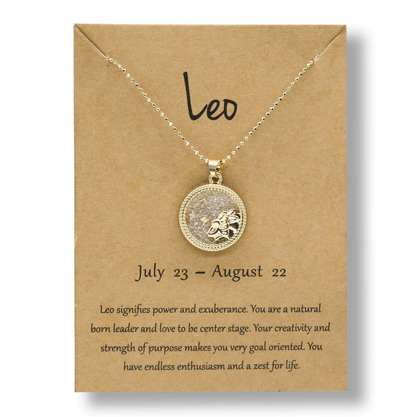 Alloy Constellation Pendant O Chain Necklace With Electroplated Finish Unisex Fashion Jewelry For Couples And Best Friends
