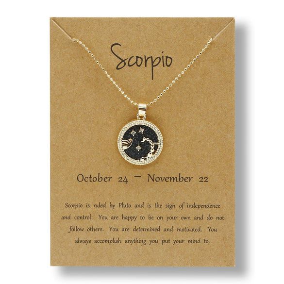 Alloy Constellation Pendant O Chain Necklace With Electroplated Finish Unisex Fashion Jewelry For Couples And Best Friends