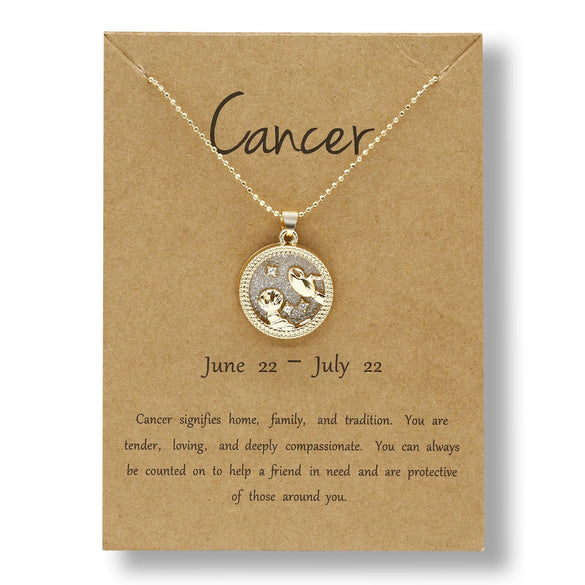 Alloy Constellation Pendant O Chain Necklace With Electroplated Finish Unisex Fashion Jewelry For Couples And Best Friends