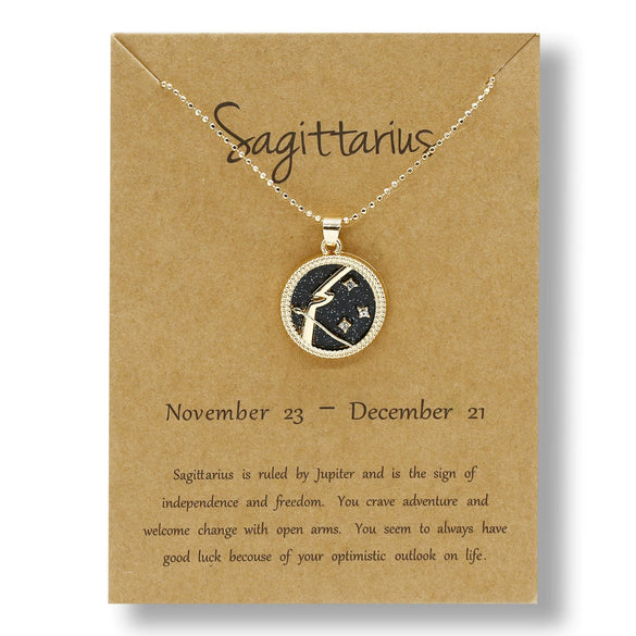 Alloy Constellation Pendant O Chain Necklace With Electroplated Finish Unisex Fashion Jewelry For Couples And Best Friends