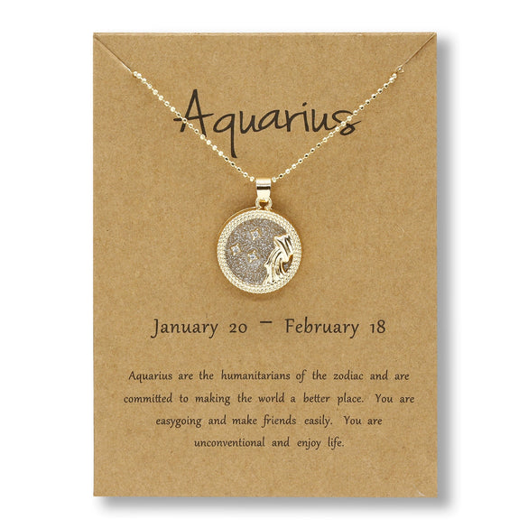 Alloy Constellation Pendant O Chain Necklace With Electroplated Finish Unisex Fashion Jewelry For Couples And Best Friends