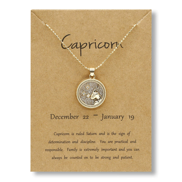 Alloy Constellation Pendant O Chain Necklace With Electroplated Finish Unisex Fashion Jewelry For Couples And Best Friends