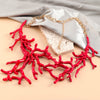 Alloy Coral Shape Necklace Women's Fashion Bohemian Style With Baking Paint And Geometric Design
