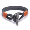 Alloy Cowhide Handwoven Men's Bracelet With Whale Tail Animal Zodiac Pattern And Electroplating Treatment