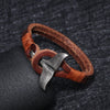 Alloy Cowhide Handwoven Men's Bracelet With Whale Tail Animal Zodiac Pattern And Electroplating Treatment