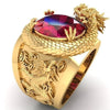 Alloy Creative Double Dragon Ball Zodiac Animals Ring For Men