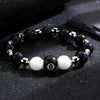 Alloy Cross Beaded Bracelet With Letters Numbers Text Electroplating