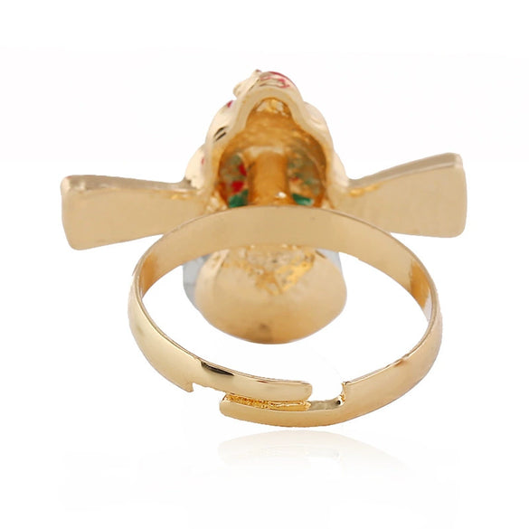 Alloy Crown Ring With Gem Inlaid Creative Fashion For Unisex
