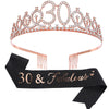 Alloy Crystal Birthday Crown Shoulder Belt Set Of 2 With Geometric Style And Electroplating Treatment
