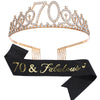 Alloy Crystal Birthday Crown Shoulder Belt Set Of 2 With Geometric Style And Electroplating Treatment