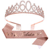 Alloy Crystal Birthday Crown Shoulder Belt Set Of 2 With Geometric Style And Electroplating Treatment