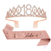 Alloy Crystal Birthday Crown Shoulder Belt Set Of 2 With Geometric Style And Electroplating Treatment