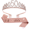 Alloy Crystal Birthday Crown Shoulder Belt Set Of 2 With Geometric Style And Electroplating Treatment