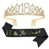 Alloy Crystal Birthday Crown Shoulder Belt Set Of 2 With Geometric Style And Electroplating Treatment