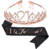 Alloy Crystal Birthday Crown Shoulder Belt Set Of 2 With Geometric Style And Electroplating Treatment