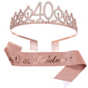 Alloy Crystal Birthday Crown Shoulder Belt Set Of 2 With Geometric Style And Electroplating Treatment