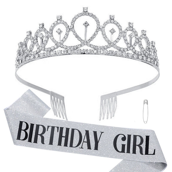 Alloy Crystal Crown Electroplating Minimalist Geometric Style For Women