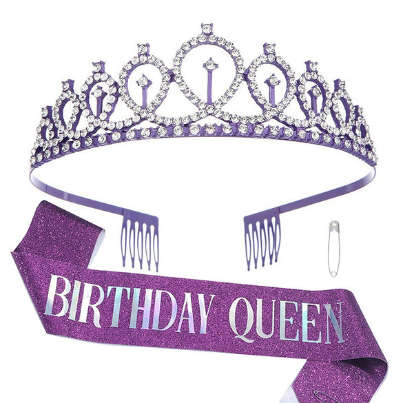 Alloy Crystal Crown Electroplating Minimalist Geometric Style For Women