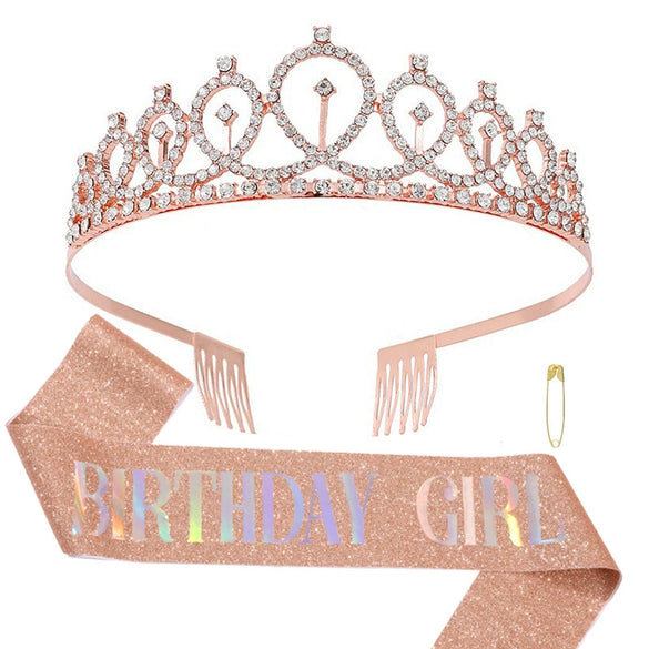 Alloy Crystal Crown Electroplating Minimalist Geometric Style For Women