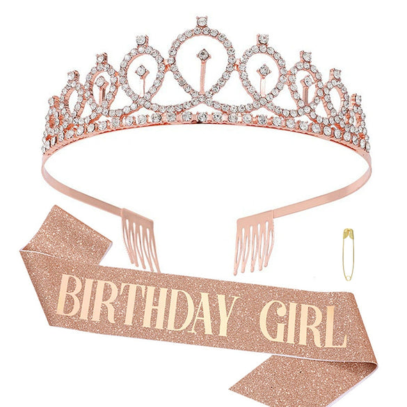 Alloy Crystal Crown Electroplating Minimalist Geometric Style For Women