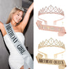 Alloy Crystal Crown Electroplating Minimalist Geometric Style For Women