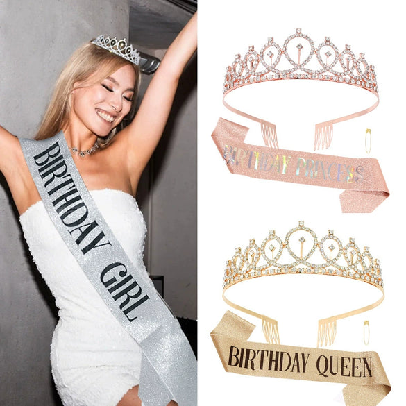 Alloy Crystal Crown Electroplating Minimalist Geometric Style For Women
