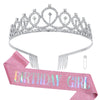 Alloy Crystal Crown Electroplating Minimalist Geometric Style For Women