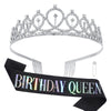 Alloy Crystal Crown Electroplating Minimalist Geometric Style For Women