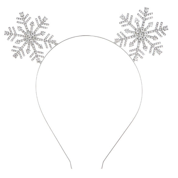 Alloy Crystal Crown Headband Hair Accessories With Antlers Stars Snowflake For Women Electroplated Animal Style