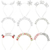 Alloy Crystal Crown Headband Hair Accessories With Antlers Stars Snowflake For Women Electroplated Animal Style