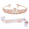 Alloy Crystal Crown Headband Light Luxury Style With Printed Pattern And Electroplating Treatment For Women