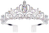 Alloy Crystal Crown Headband Light Luxury Style With Printed Pattern And Electroplating Treatment For Women