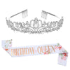 Alloy Crystal Crown Headband Light Luxury Style With Printed Pattern And Electroplating Treatment For Women